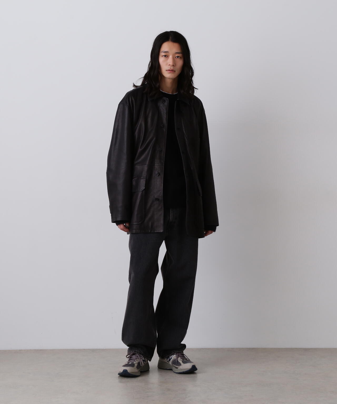 YLEVE / SHEEP LEATHER COVERALL JACKET
