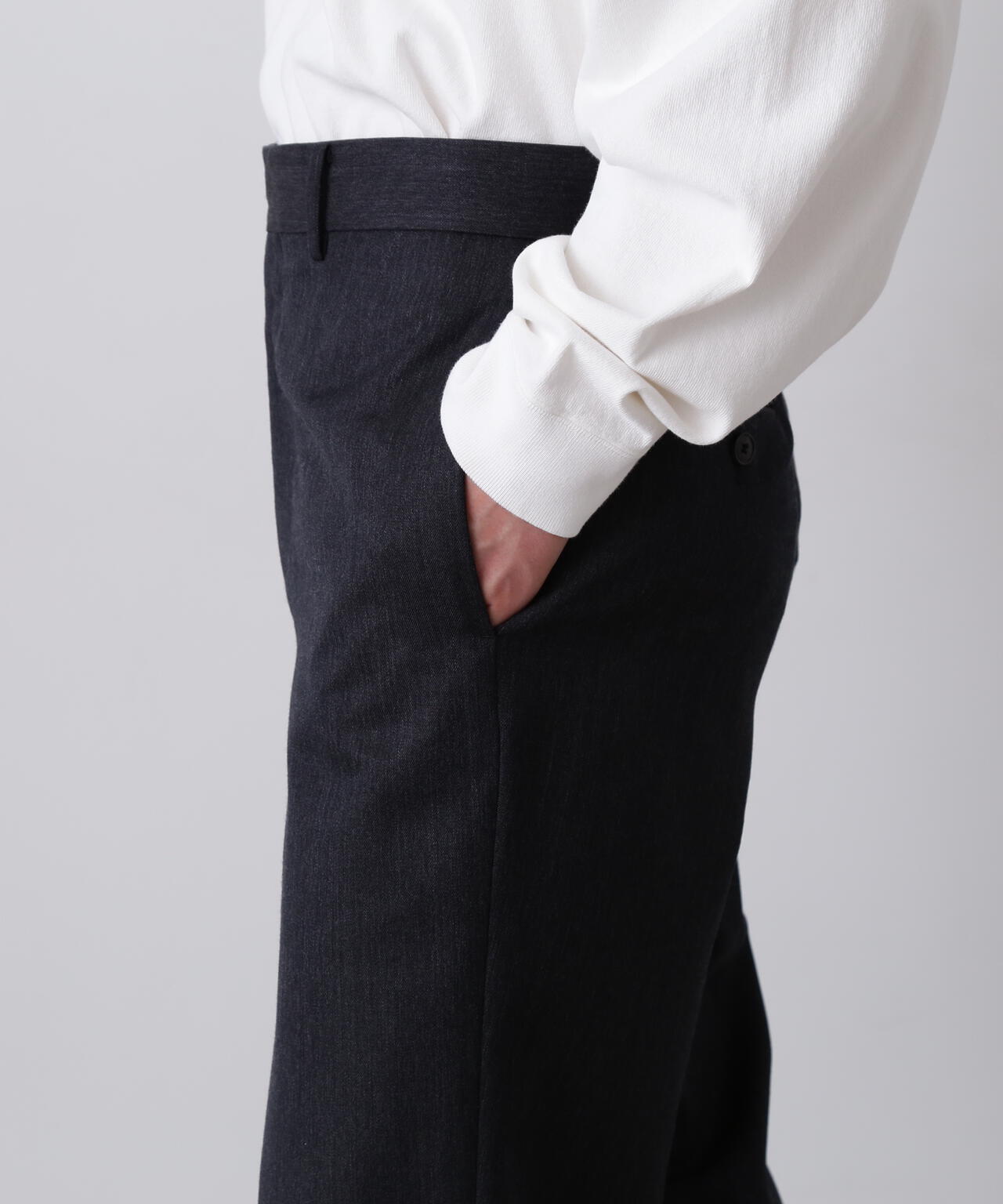 YLÈVE / WOOL MOHAIR GABA STRAIGHT TROUSERS