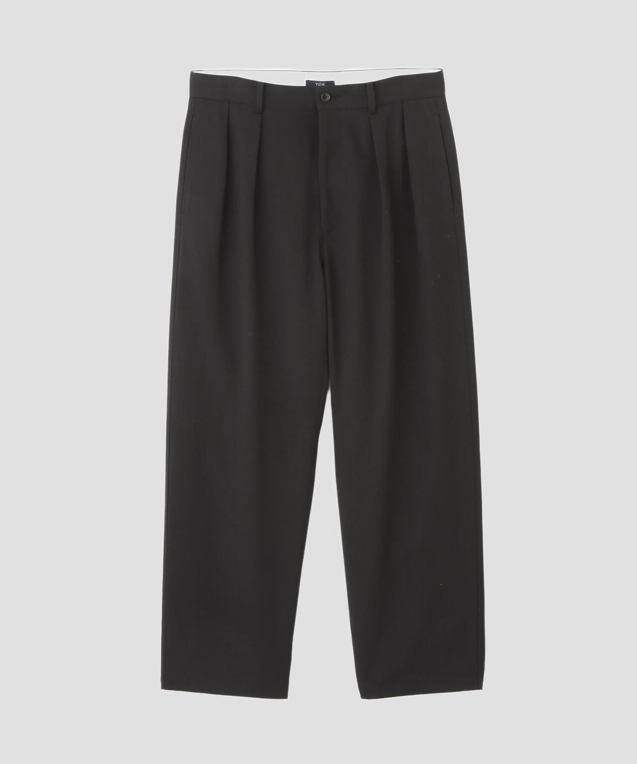 YLÈVE / MERINO WOOL TWILL 2 TUCK TROUSERS
