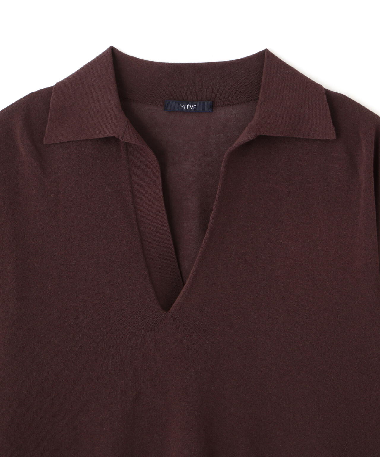 YLÈVE / SHEER RIB KNIT SKIPPER POLO