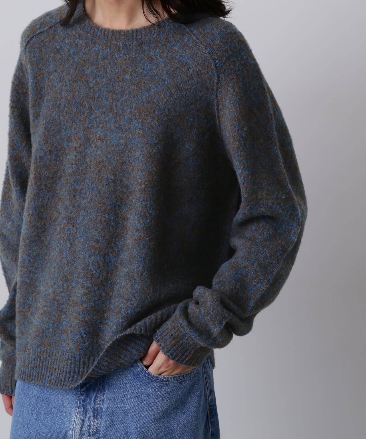 YLÈVE / ITARIAN MERINO WOOL MELANGE KNIT PULL OVER