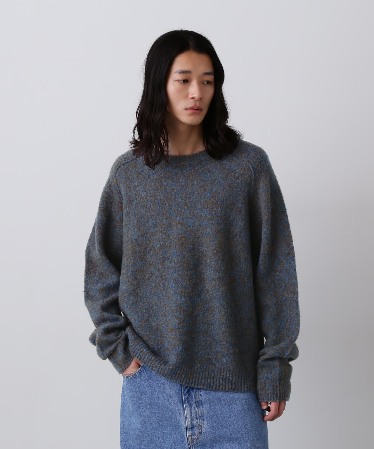 YLEVE / ITARIAN MERINO WOOL MELANGE KNIT PULL OVER
