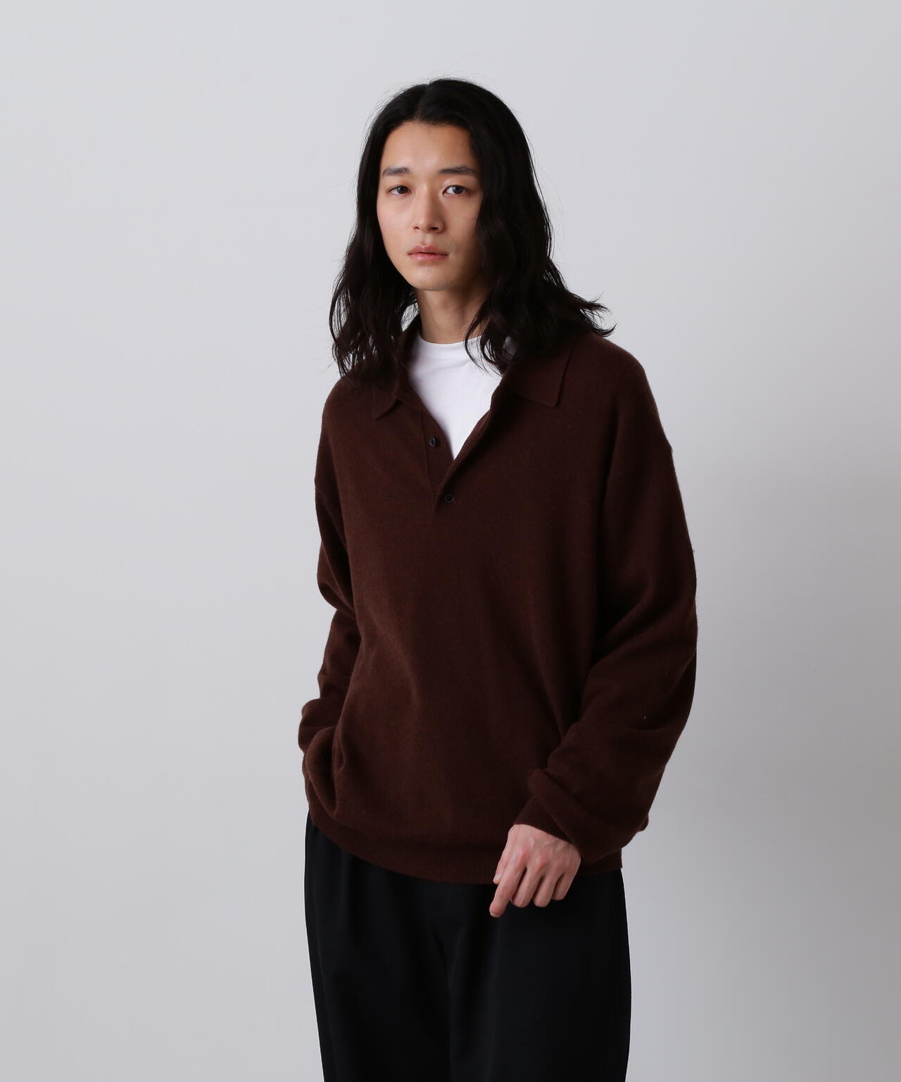 YLEVE / CASHMERE KNIT POLO