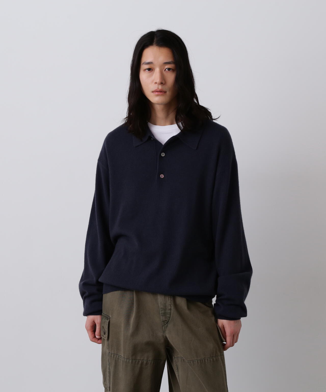 YLEVE / CASHMERE KNIT POLO