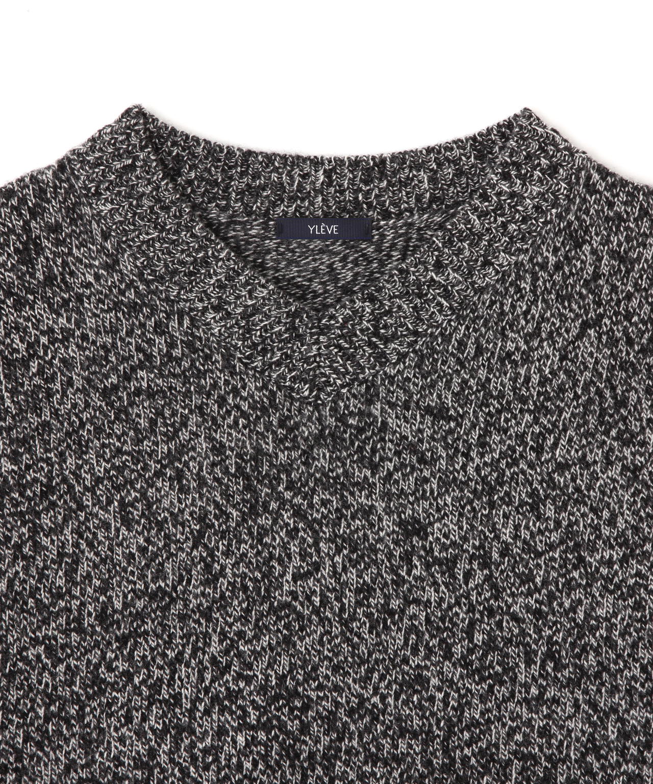 YLÈVE / WOOL CASHMERE MELANGE KNIT V NECK PULL OVER