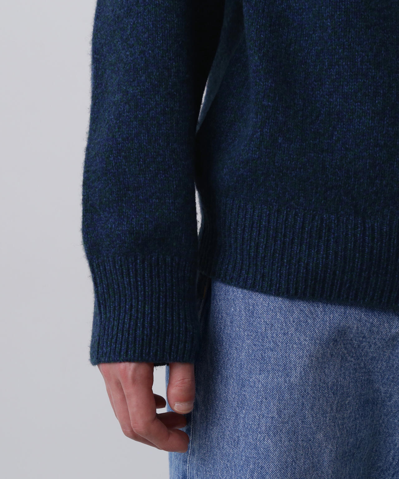 YLÈVE / WOOL CASHMERE MELANGE KNIT HALF ZIP PULL OVER