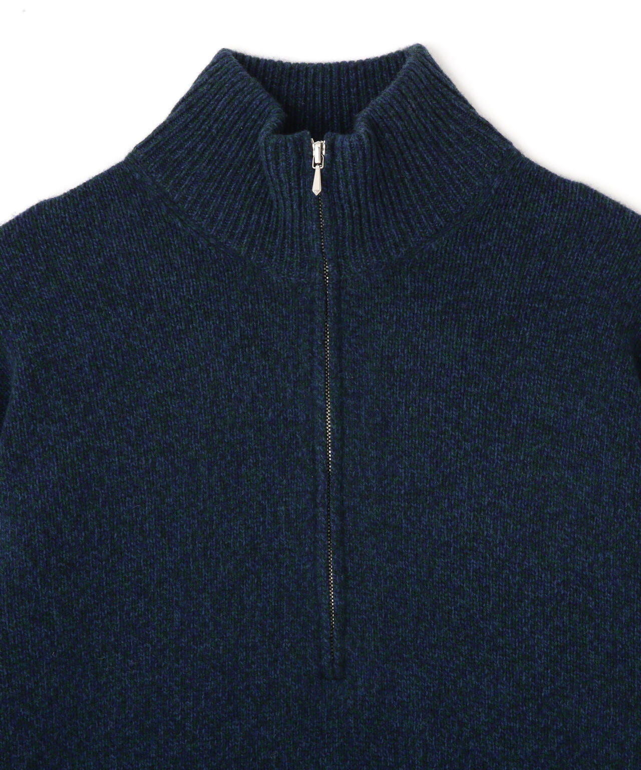 YLÈVE / WOOL CASHMERE MELANGE KNIT HALF ZIP PULL OVER