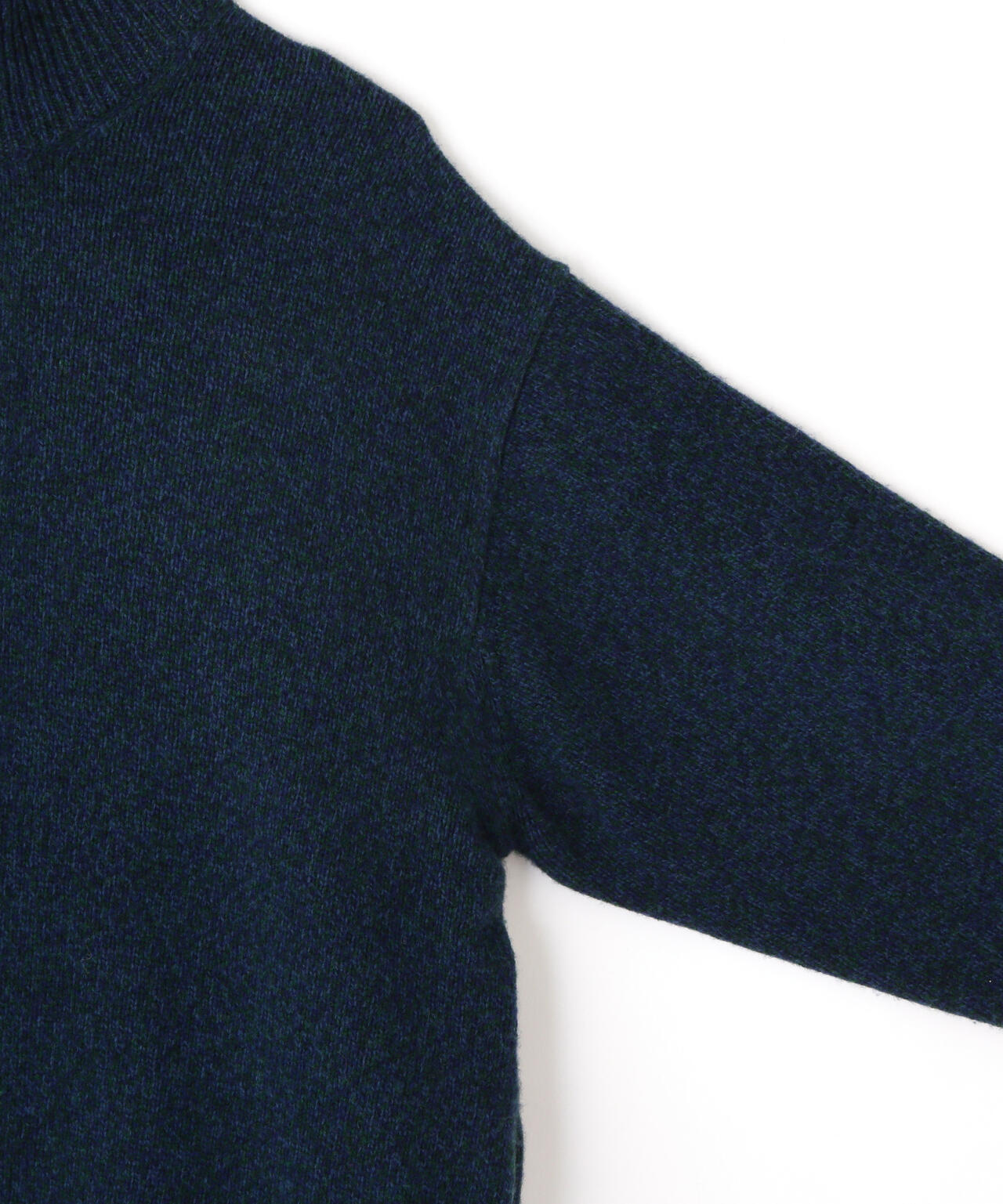 YLÈVE / WOOL CASHMERE MELANGE KNIT HALF ZIP PULL OVER