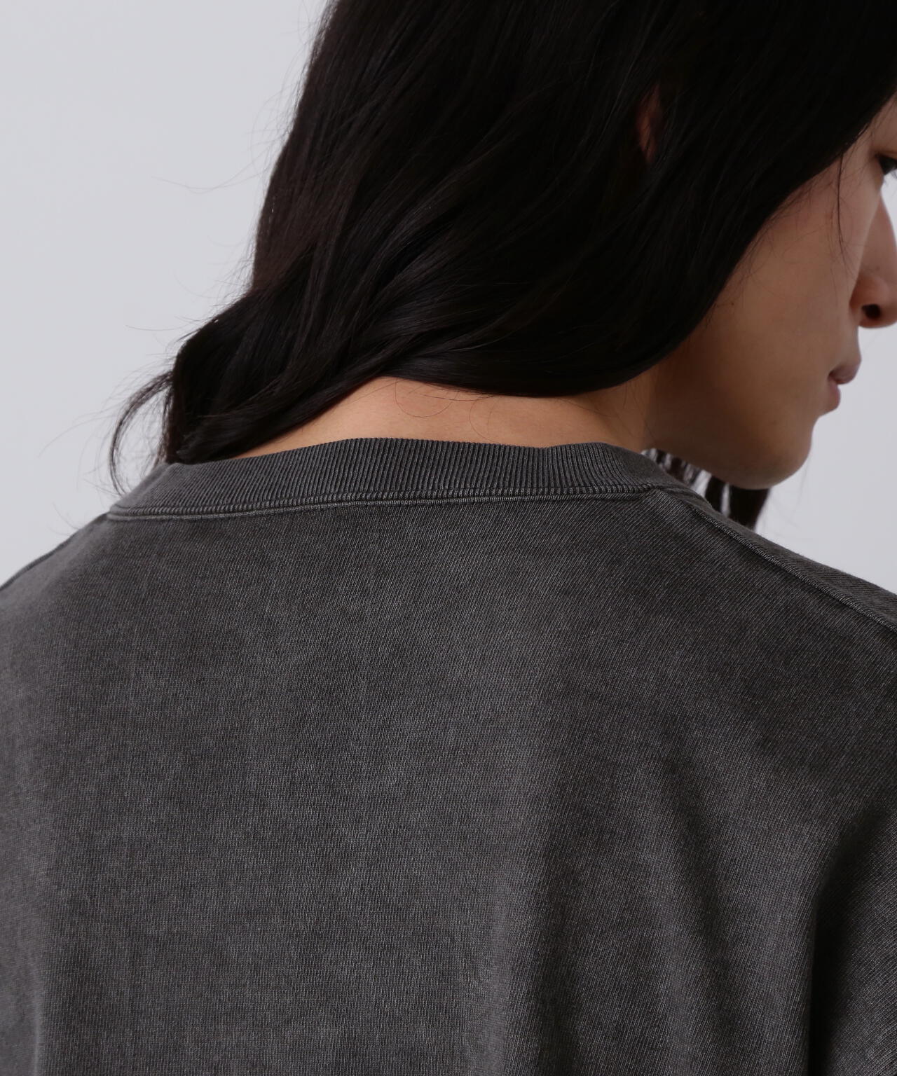 YLEVE / OPEN END COTTON PIGMENT DYE HENRY NECK PULL OVER