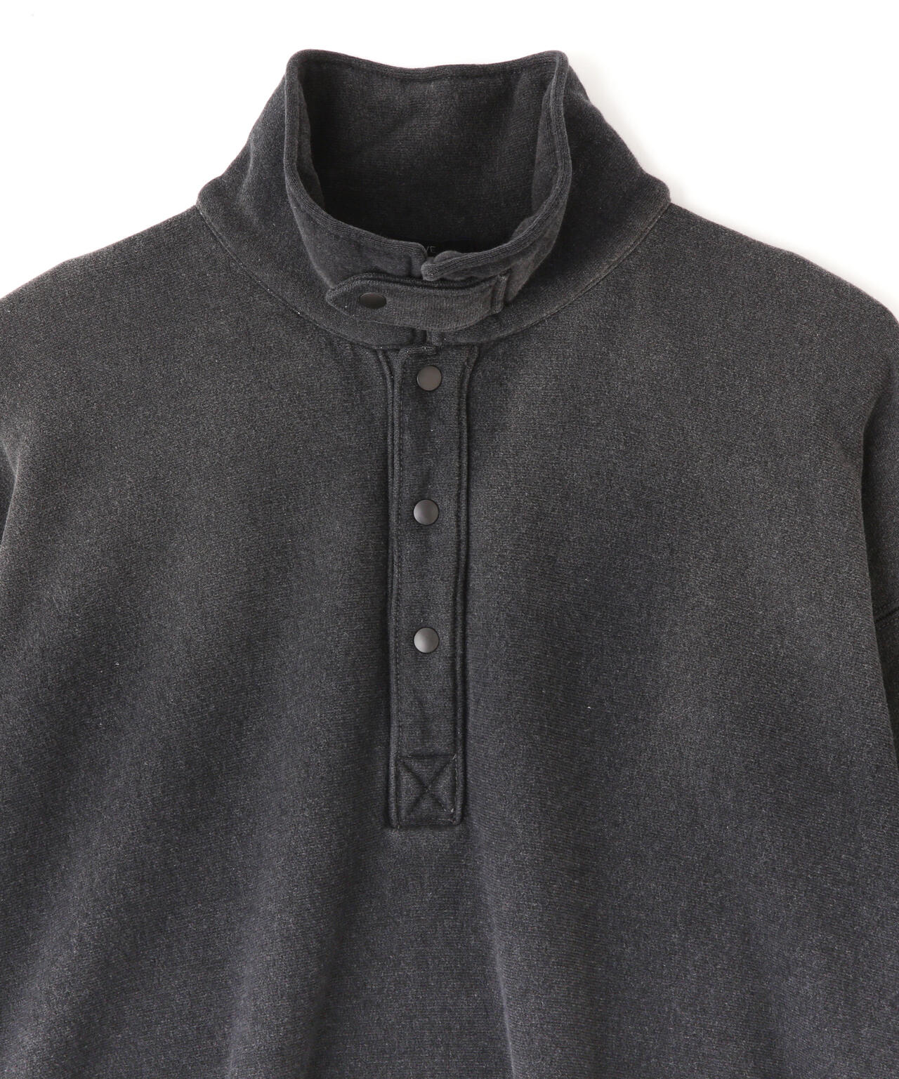 YLÈVE / HEAVY WEIGHT FLEECE BLEACH SNAP PULL OVER