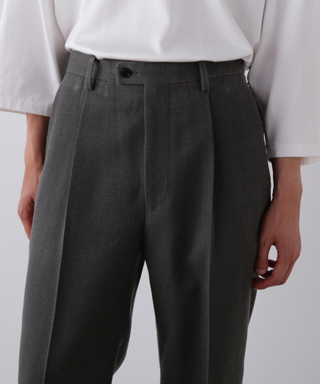 YLEVE / VINTAGE PIGMENTDYE WOOL TACK TROUSERS