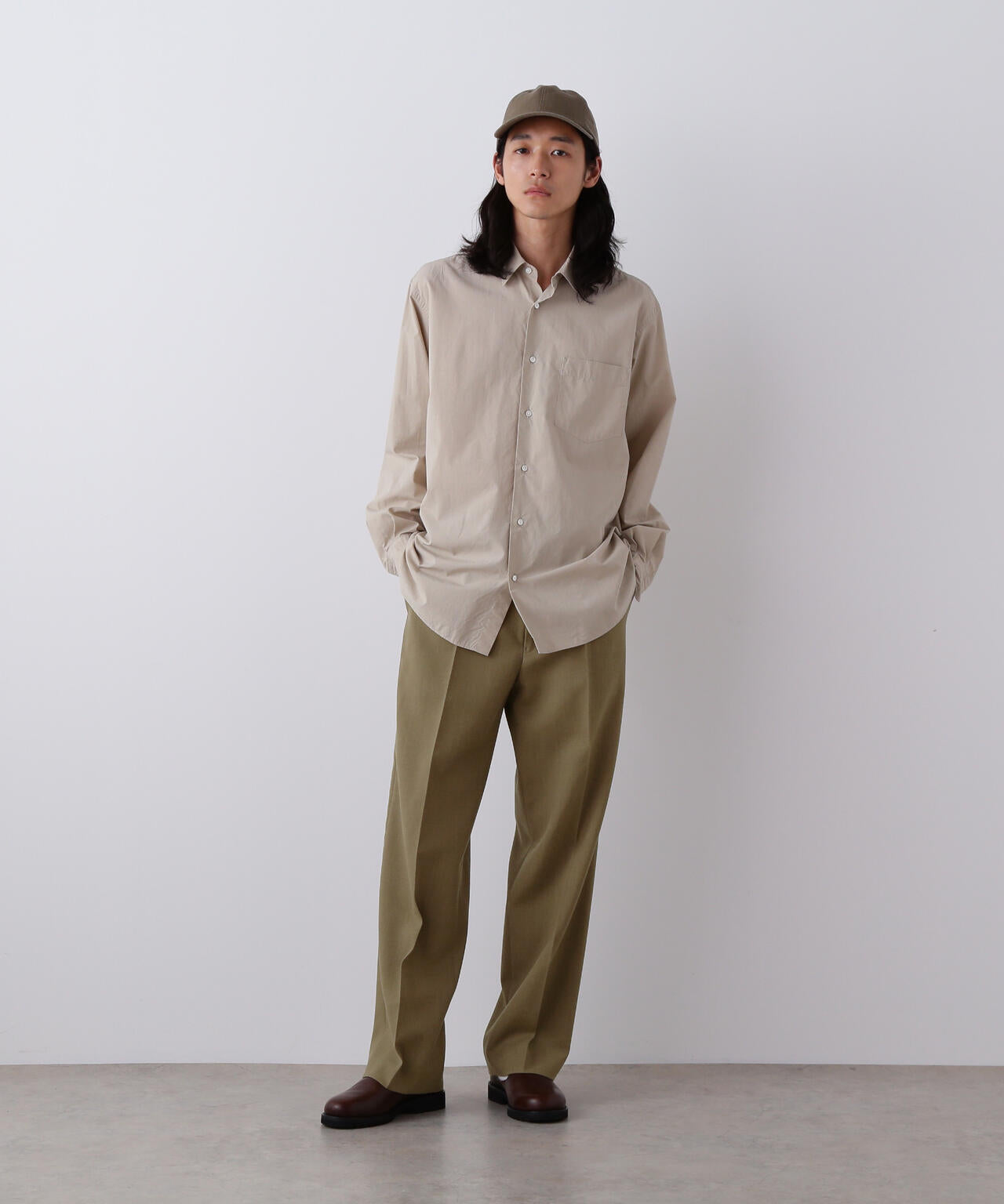 YLEVE / VINTAGE PIGMENTDYE WOOL TACK TROUSERS