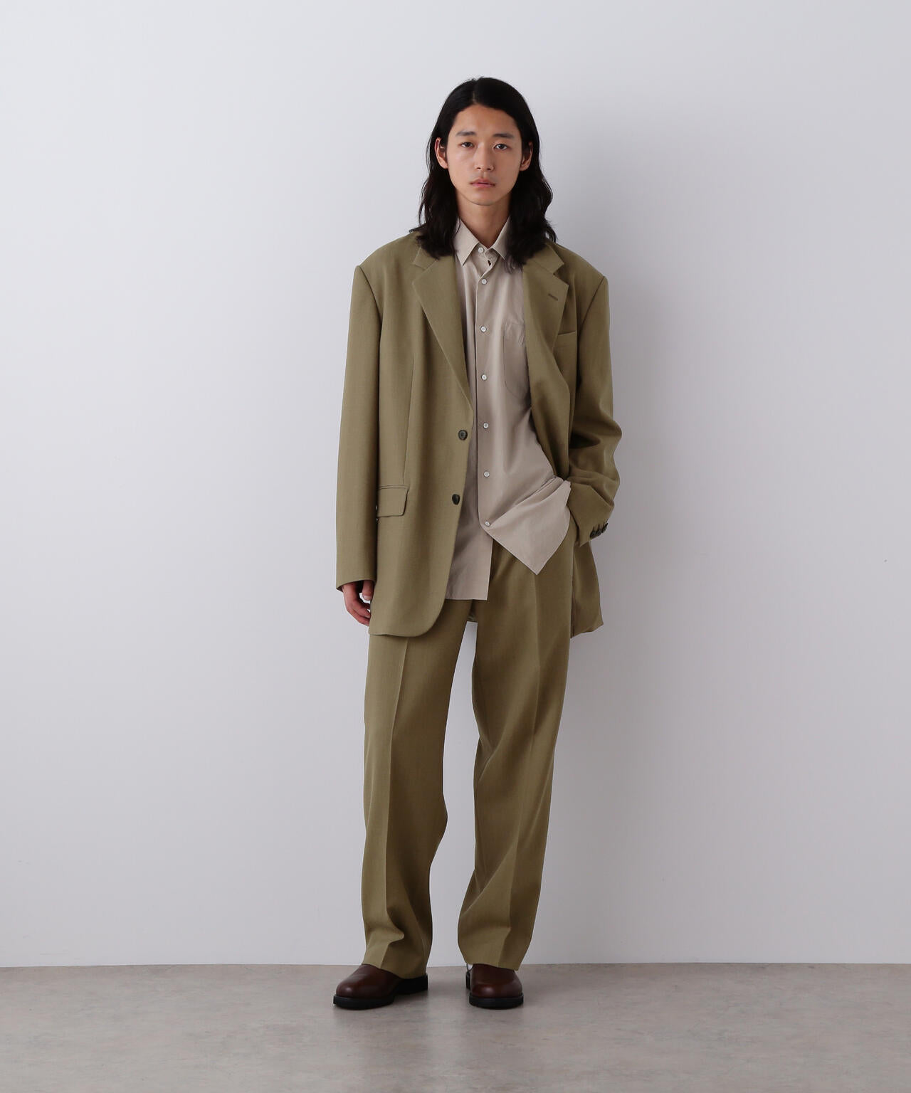 YLEVE / VINTAGE PIGMENTDYE WOOL TACK TROUSERS