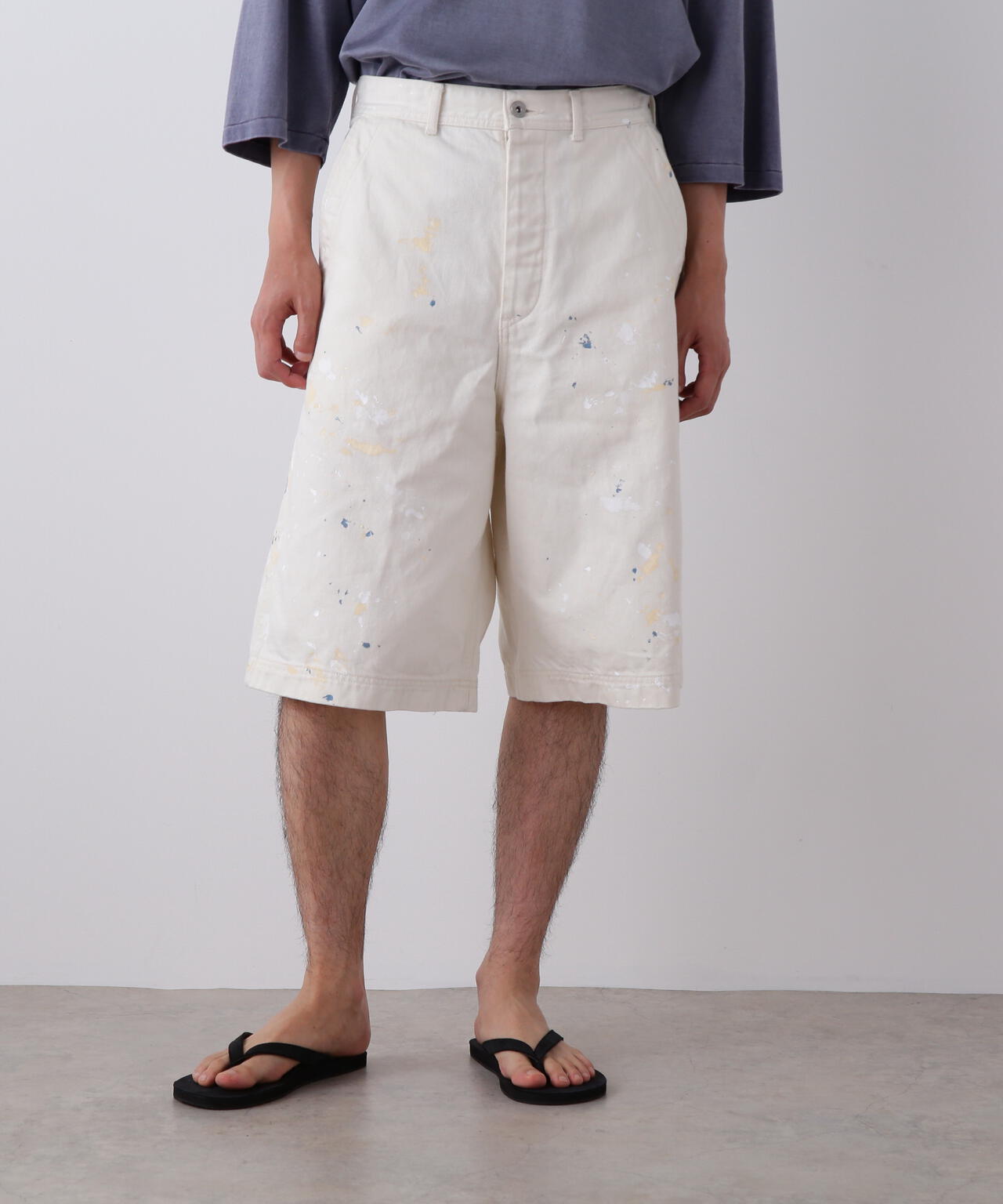 YLEVE / HAND PAINT DENIM SHORTS