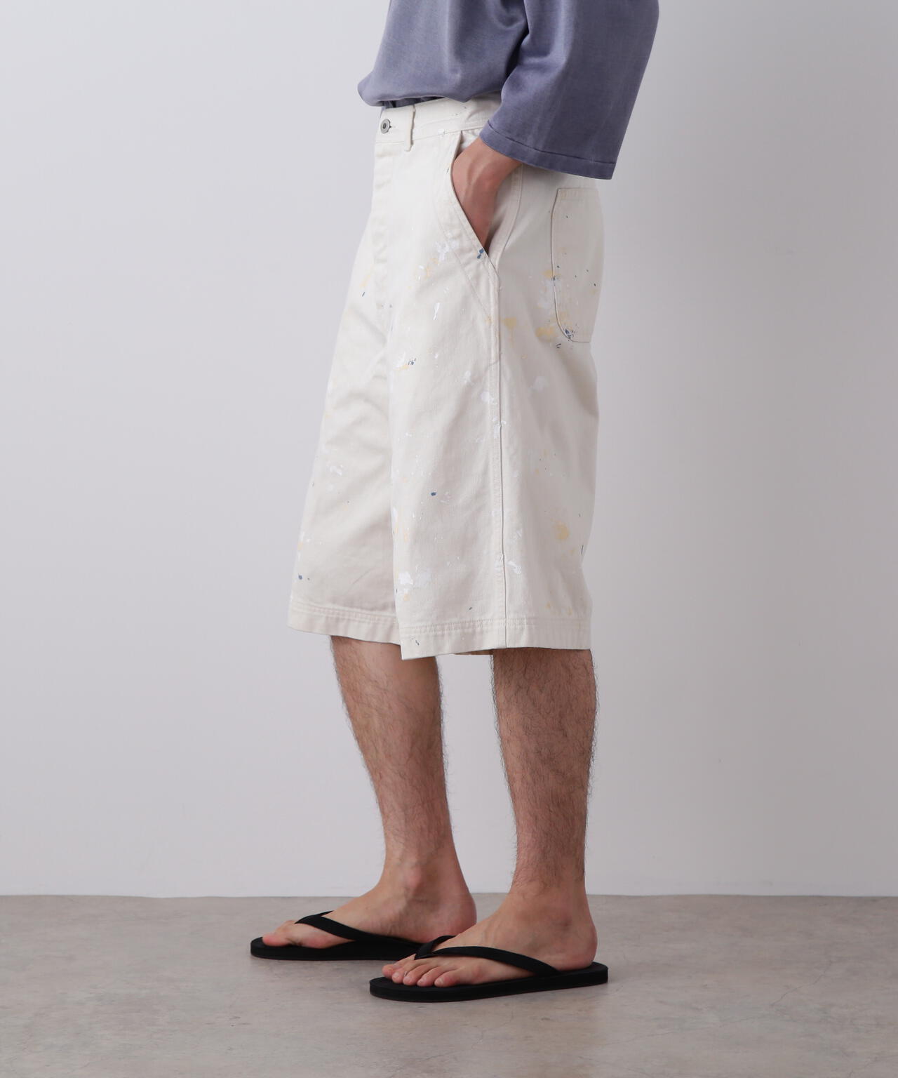 YLEVE / HAND PAINT DENIM SHORTS