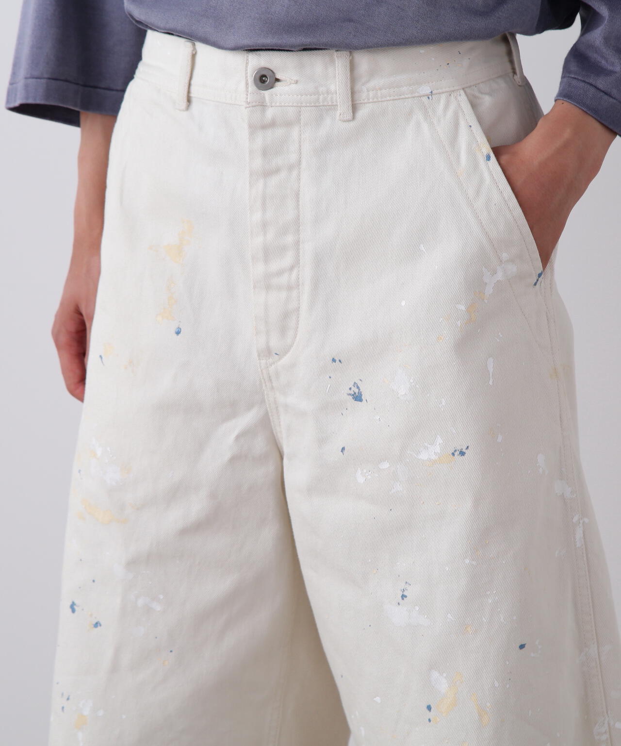YLEVE / HAND PAINT DENIM SHORTS