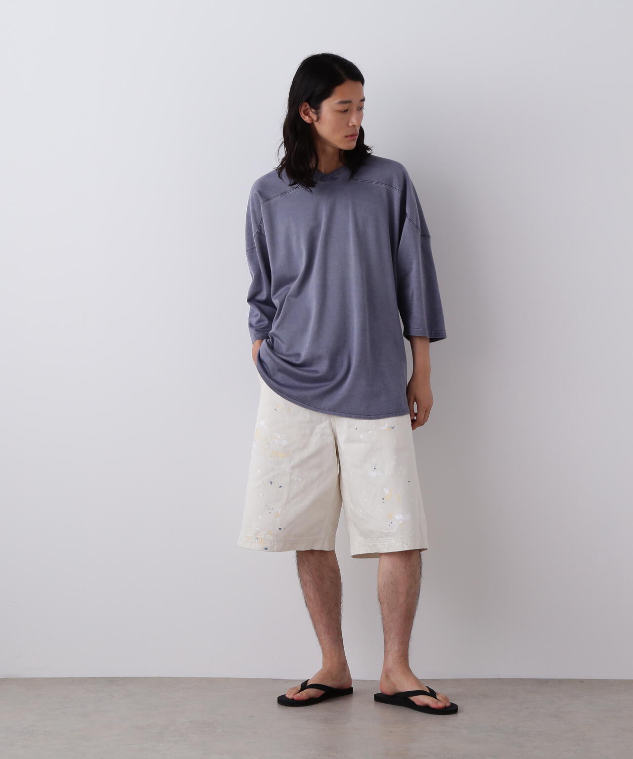 YLEVE / HAND PAINT DENIM SHORTS