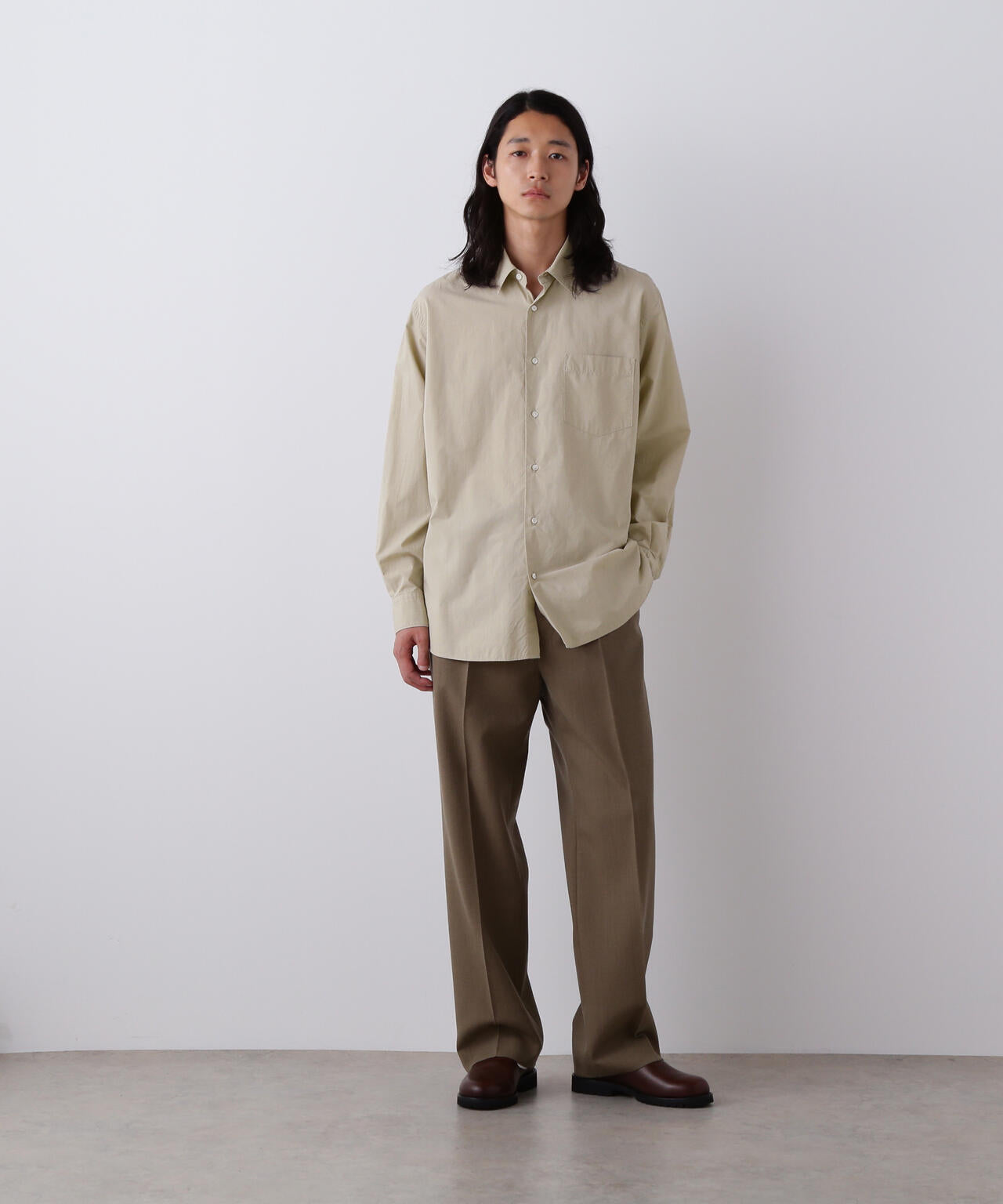 YLEVE / COTTON SILK TYPEWRITER SHIRT