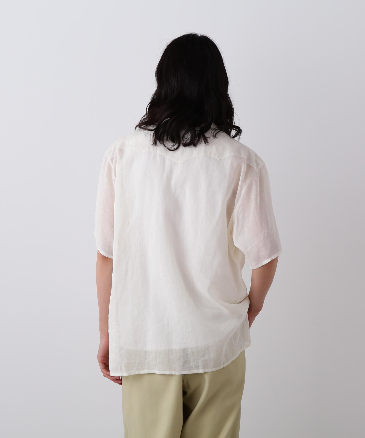 YLEVE / COTTON RAMIE VOILE HAND STITCH SHIRT