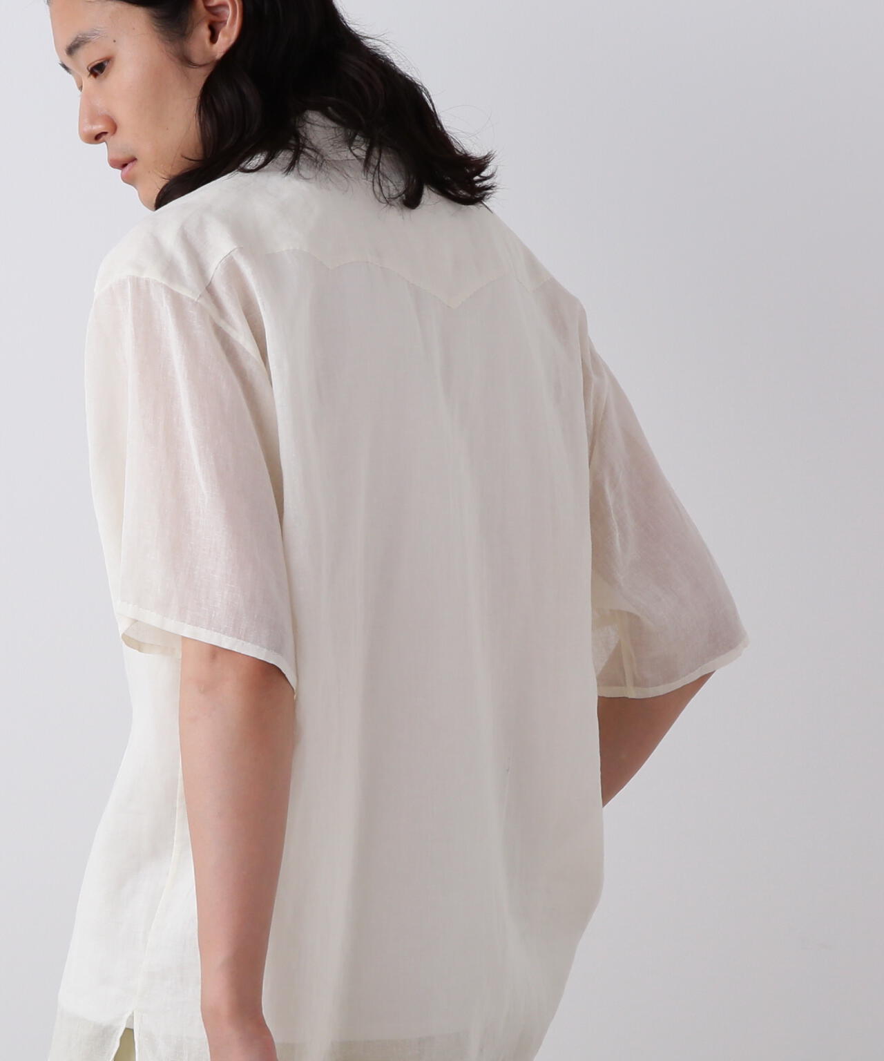 YLEVE / COTTON RAMIE VOILE HAND STITCH SHIRT