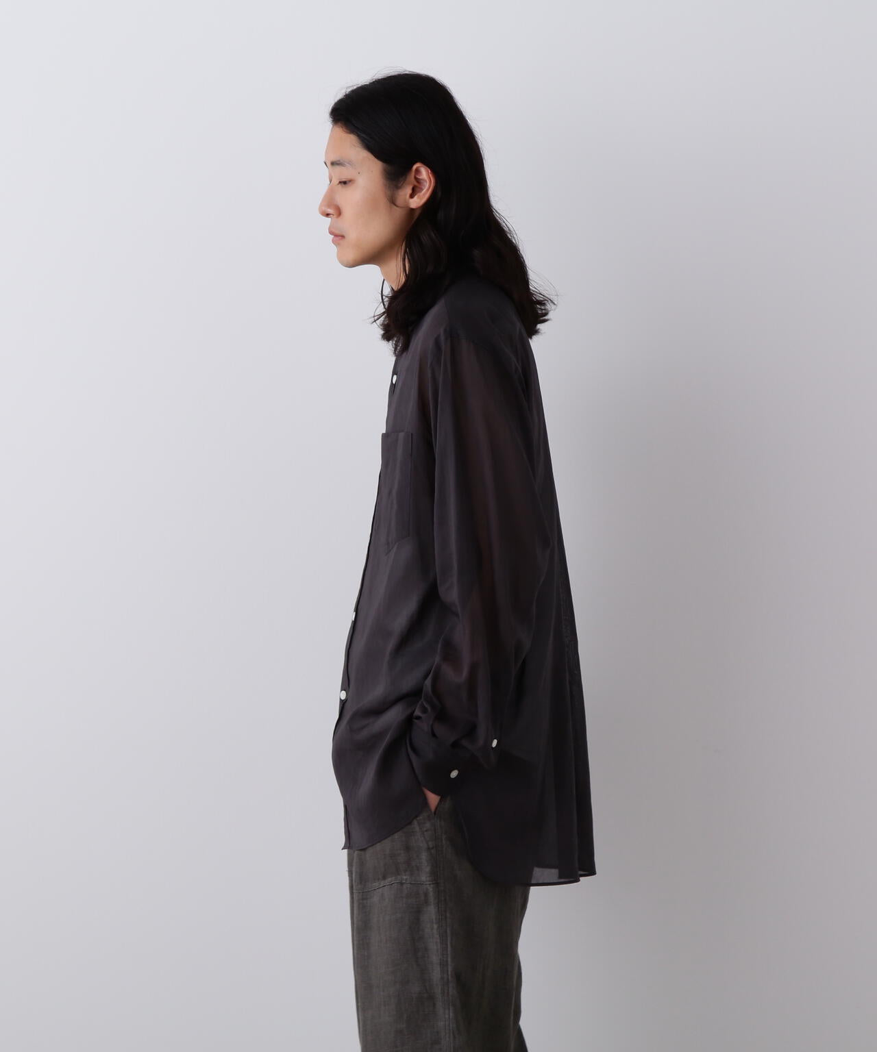 YLEVE / COTTON VOILE LAWN LONG SLEEVE SHIRT