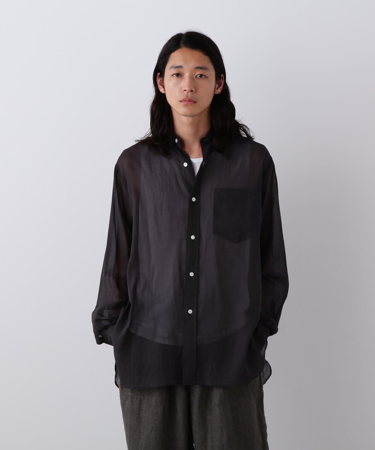 YLEVE / COTTON VOILE LAWN LONG SLEEVE SHIRT