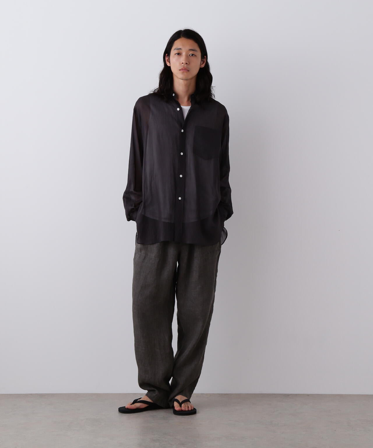 YLEVE / COTTON VOILE LAWN LONG SLEEVE SHIRT