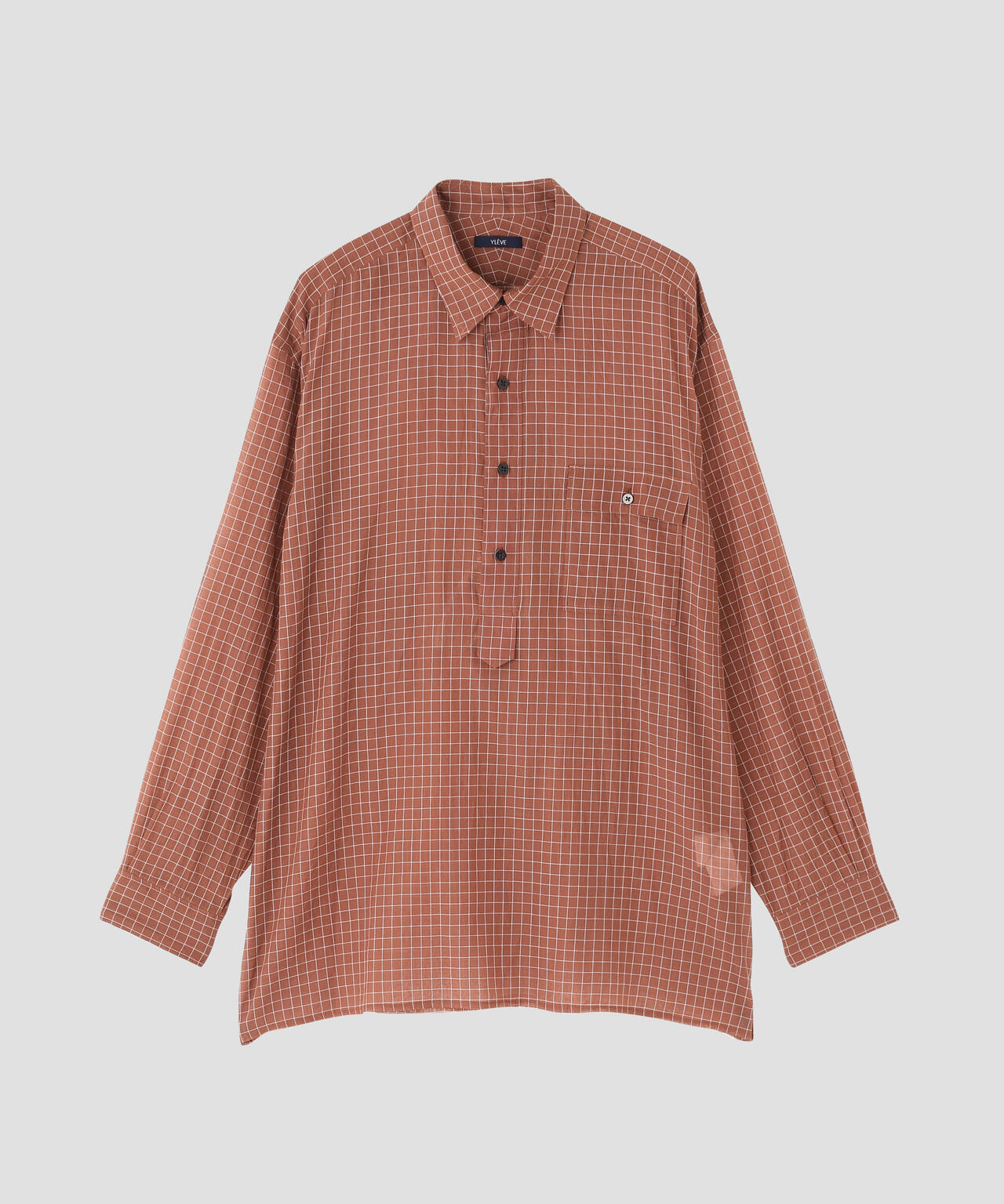 YLEVE / COTTON SILK CHECK PULLOVER SHIRT