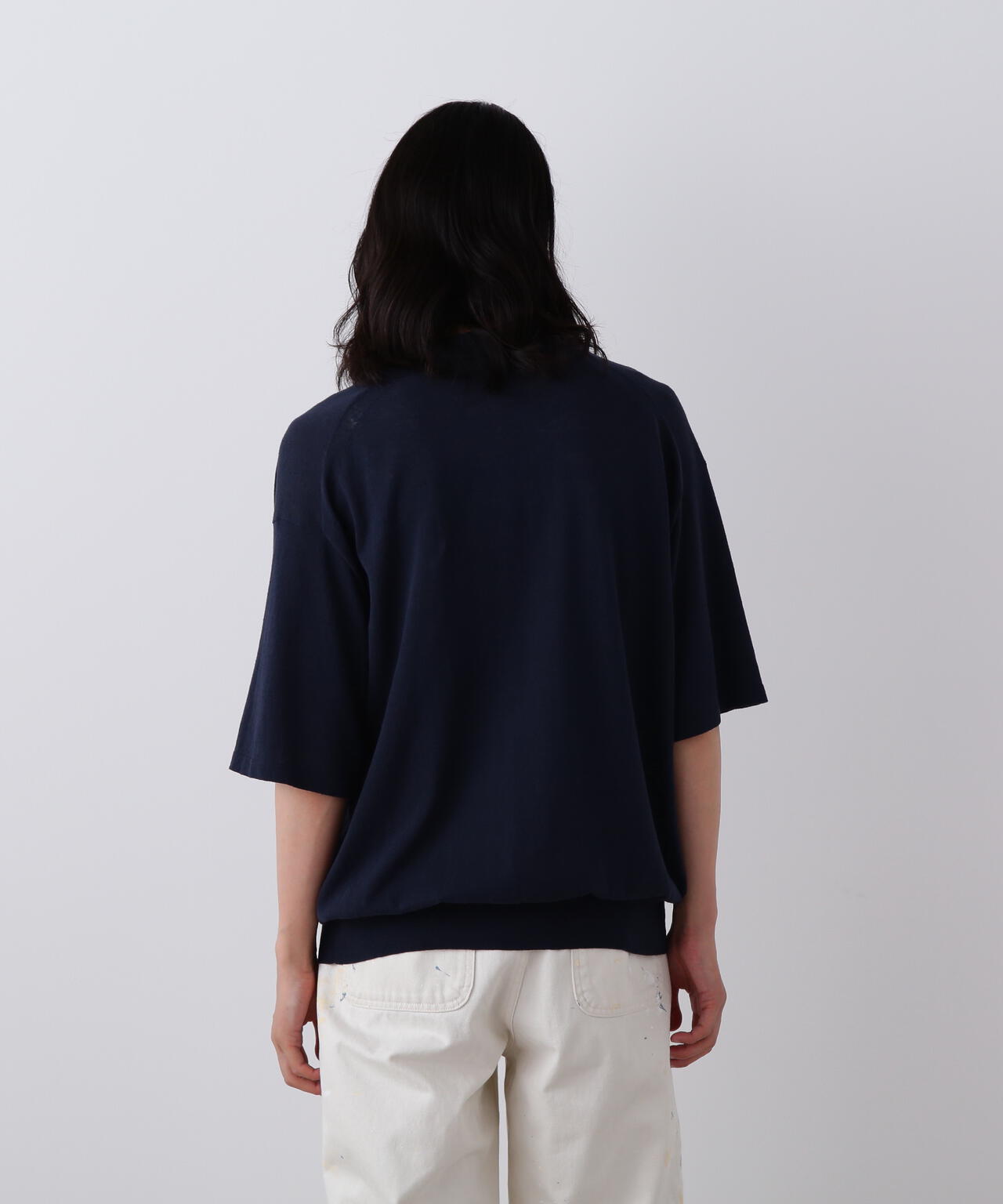 YLEVE / COTTON LINEN KNIT SKIPPER POLO