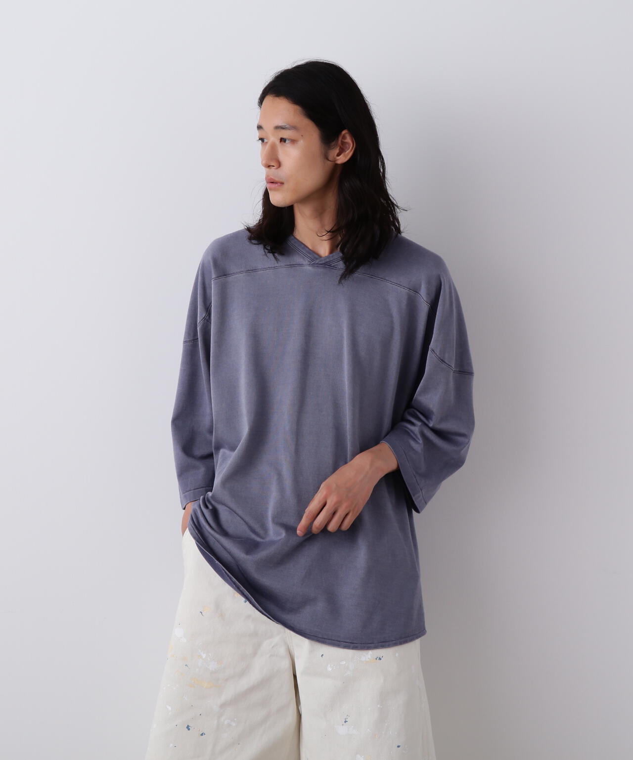 YLEVE / COTTON RAYON PIGMENT DYE HOCKEY PULLOVER