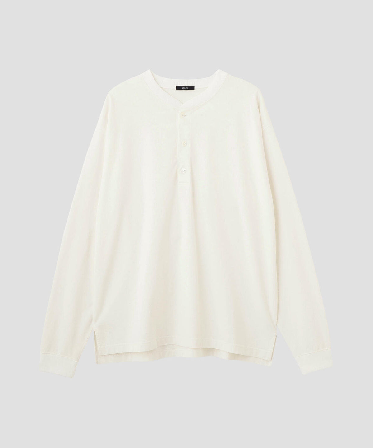 YLEVE / PIGMENT DYED COTTON HENRY NECK LONG-SLEEVE T