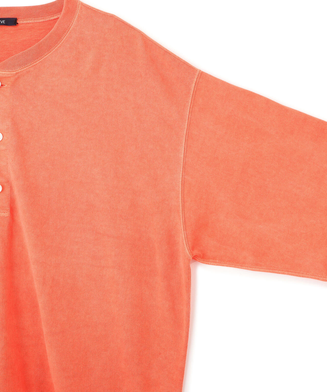 YLEVE / PIGMENT DYED COTTON HENRY NECK LONG-SLEEVE T
