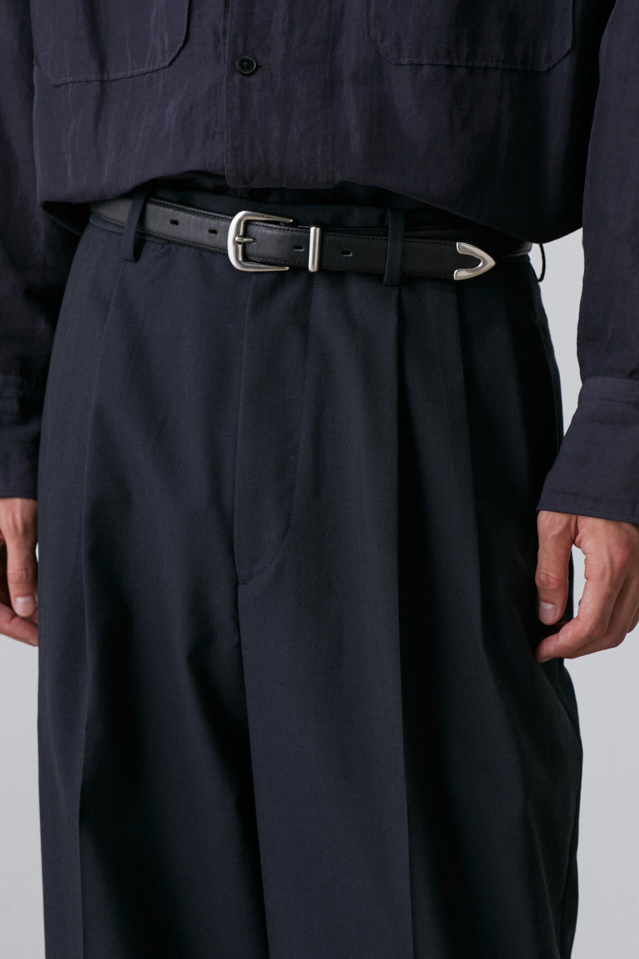 YLEVE / LEATHER WESTERN BELT MEN