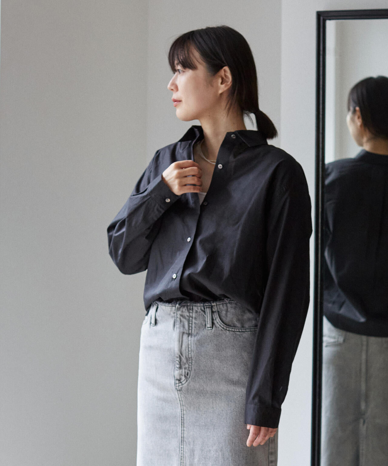 THE LIBRARY / COTTON LAWN SHIRT