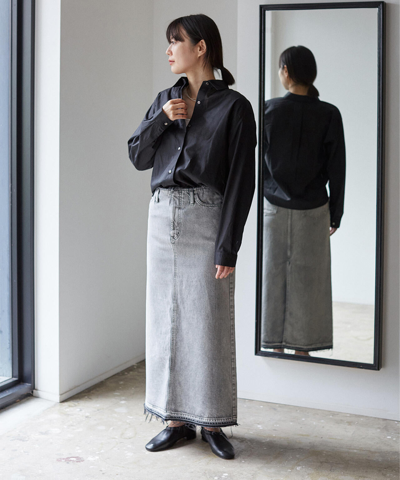 THE LIBRARY / COTTON LAWN SHIRT