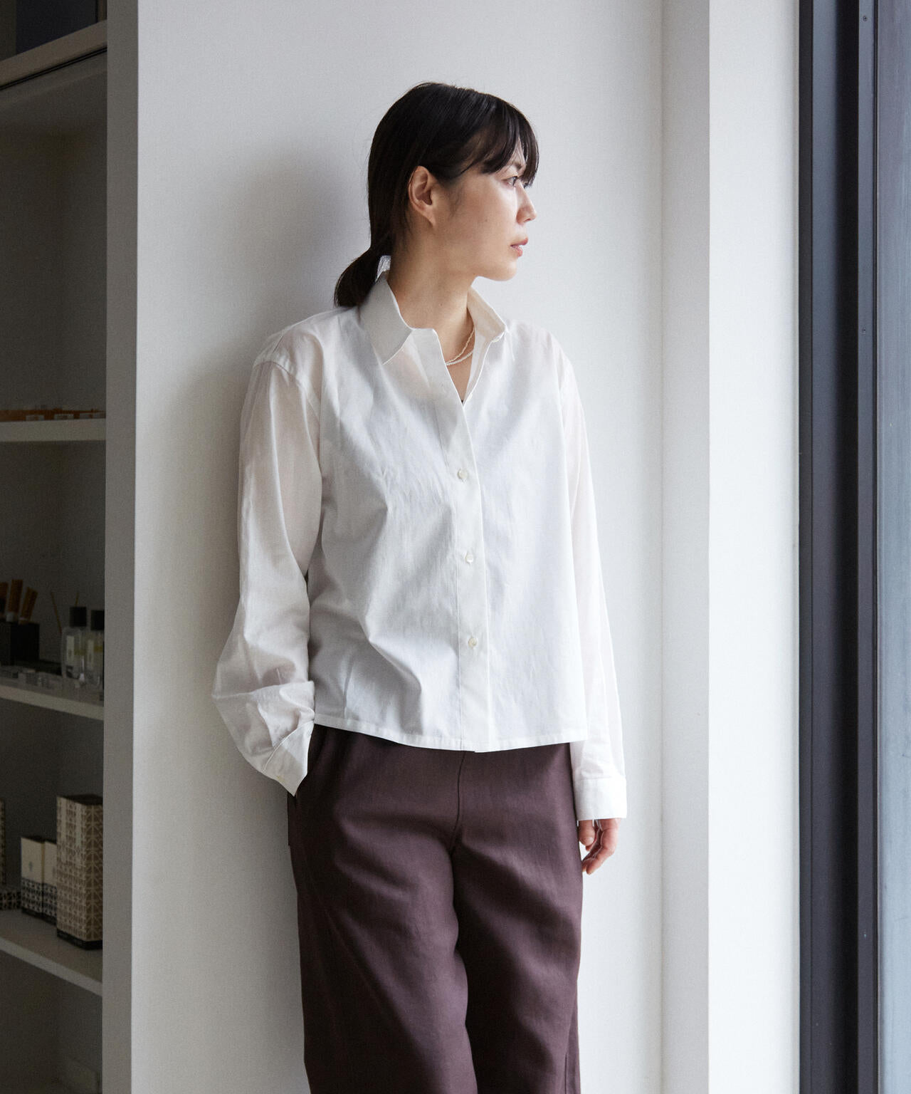 THE LIBRARY / COTTON LAWN SHIRT