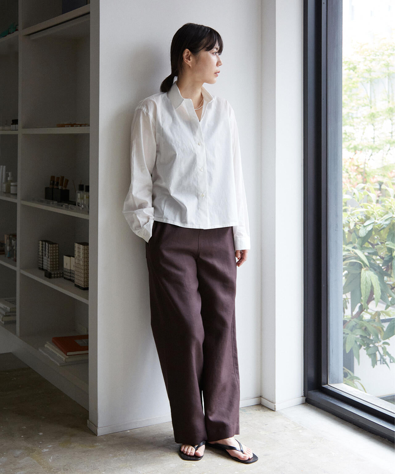 THE LIBRARY / COTTON LAWN SHIRT