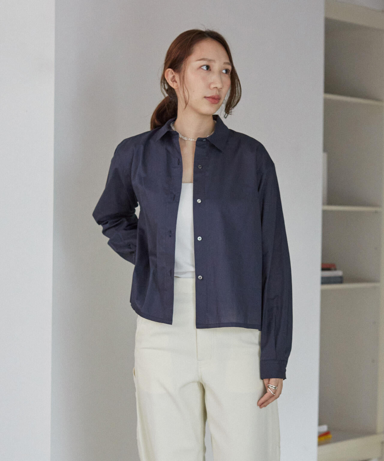THE LIBRARY / COTTON LAWN SHIRT