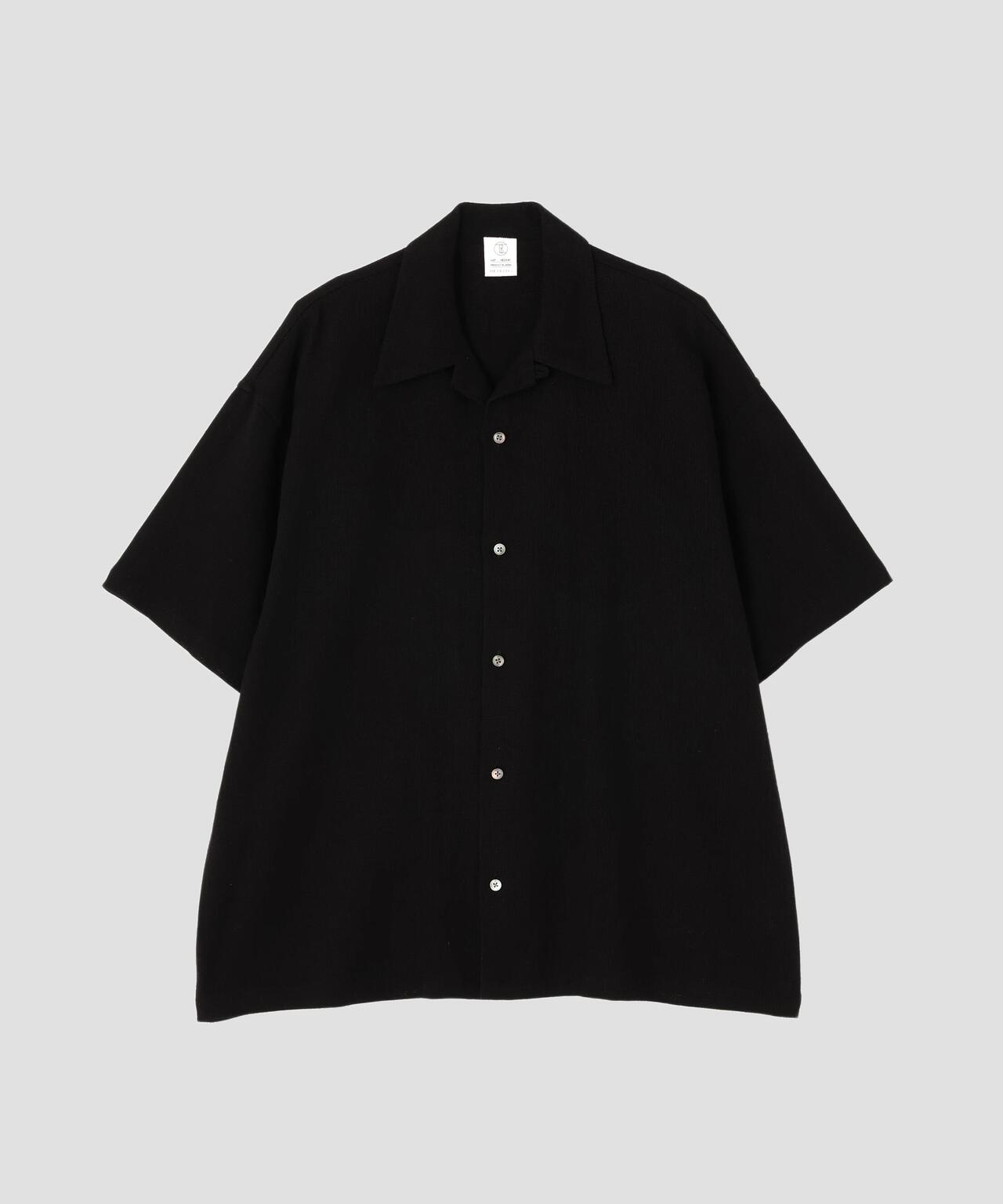 THE LIBRARY / LINEN COTTON OPEN COLLAR SHIRT