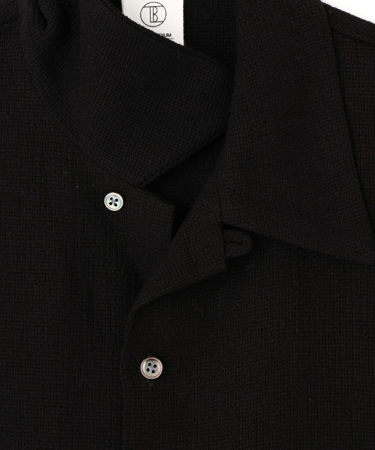 THE LIBRARY / LINEN COTTON OPEN COLLAR SHIRT