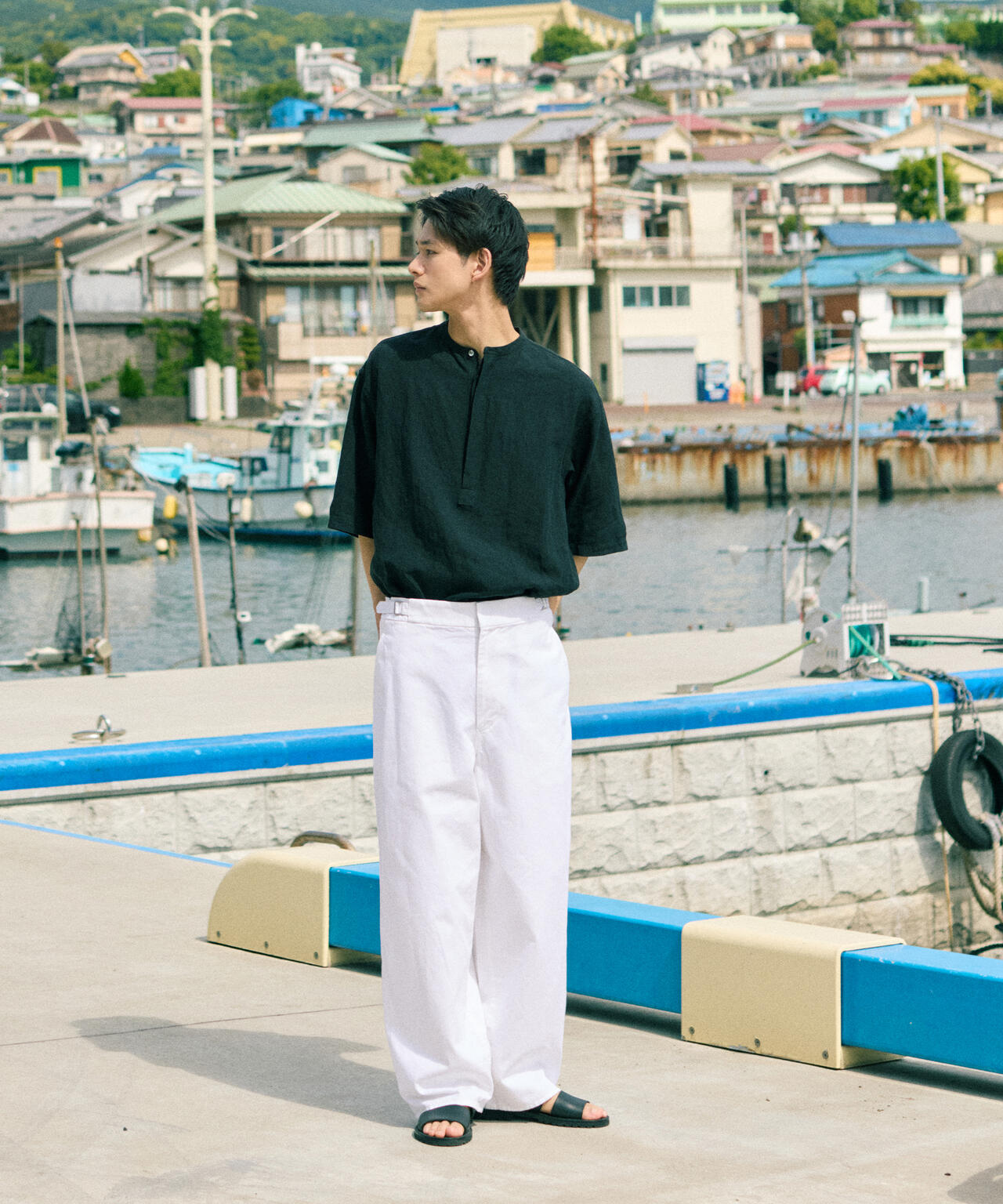 THE LIBRARY / LINEN PULL OVER SHIRT