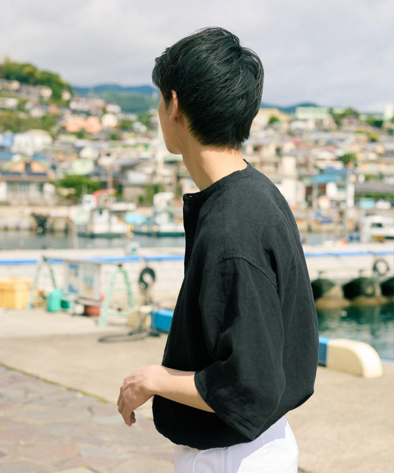 THE LIBRARY / LINEN PULL OVER SHIRT