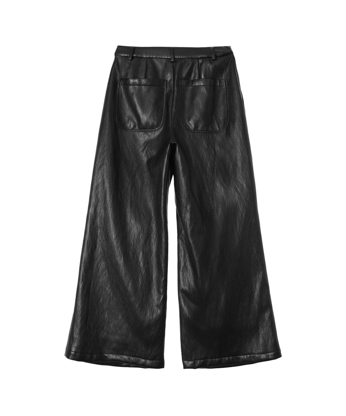 COATED WIDE TUCK PANTS