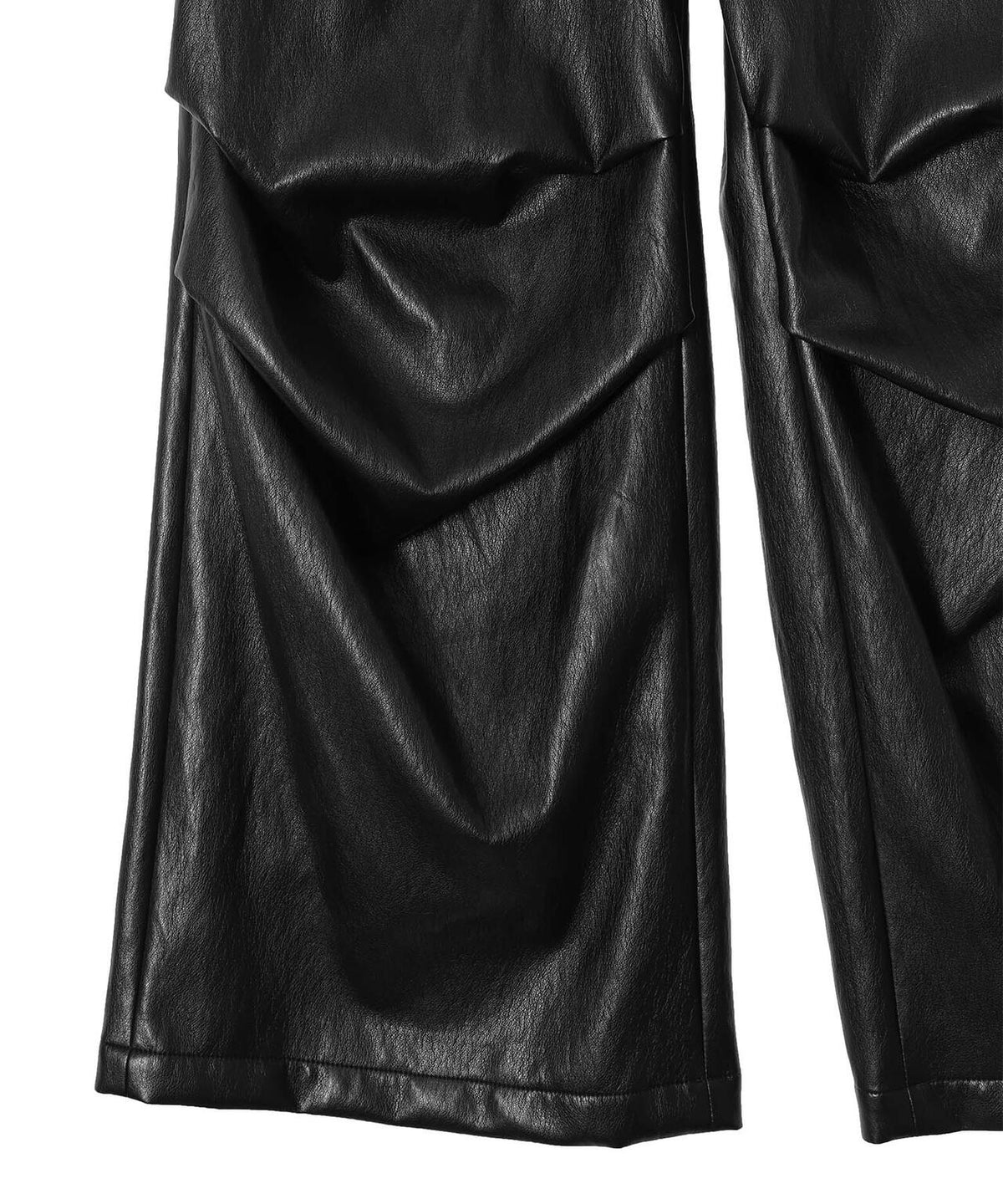 COATED WIDE TUCK PANTS