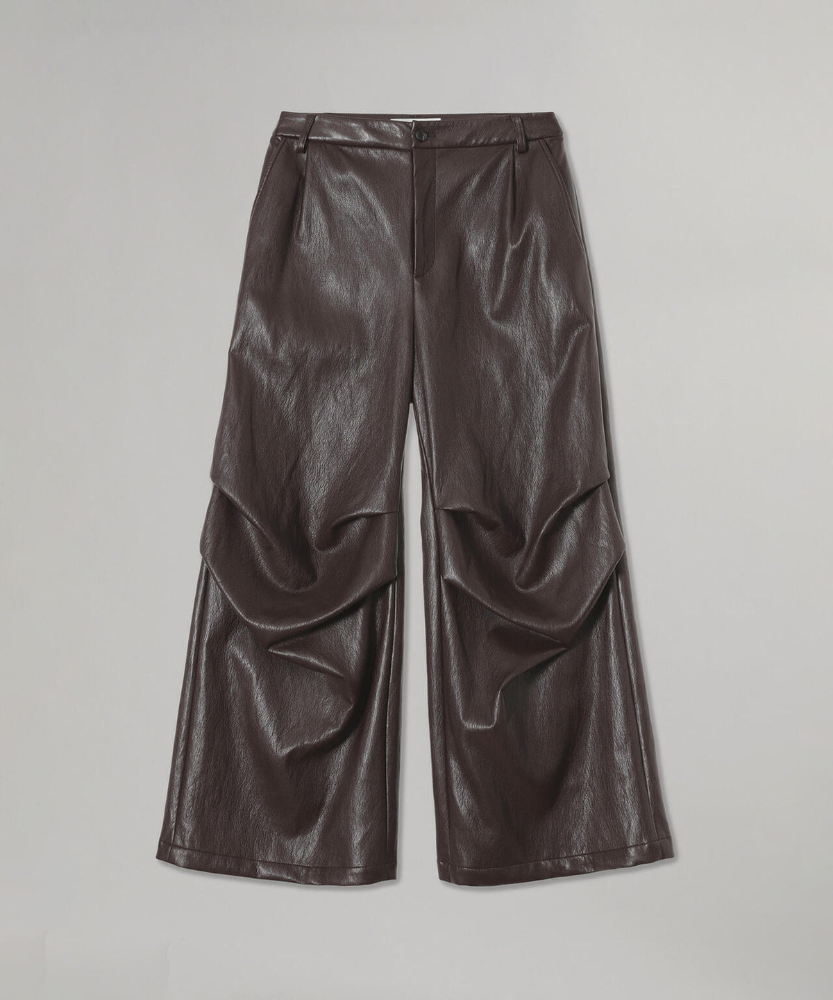 COATED WIDE TUCK PANTS