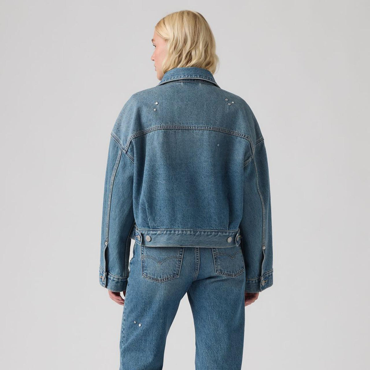 LOOSE CROP TRUCKER ラインストーン