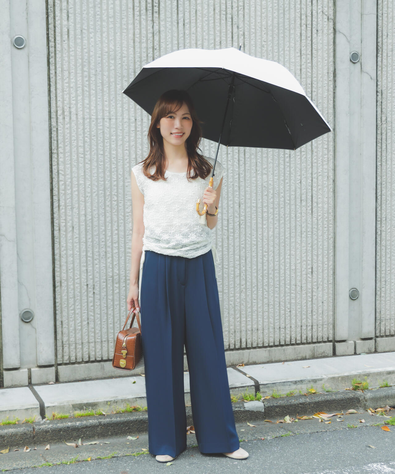 サンシェイドロング竹手元 55cm 晴雨兼用傘 日傘 雨傘