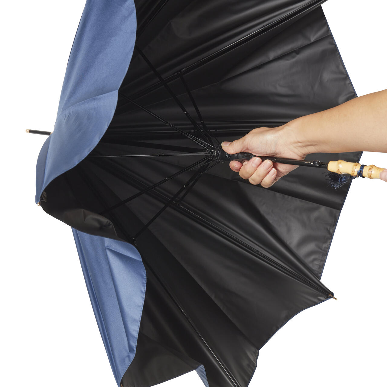 サンシェイドロング竹手元 55cm 晴雨兼用傘 日傘 雨傘