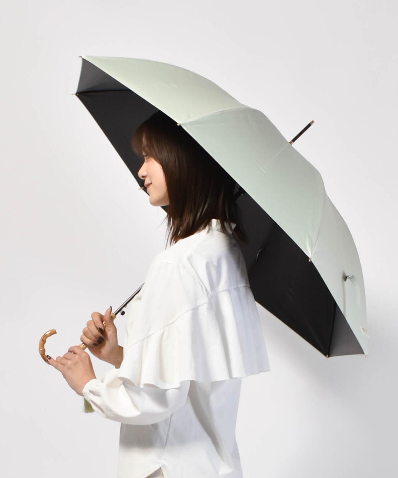 サンシェイドロング竹手元 55cm 晴雨兼用傘 日傘 雨傘