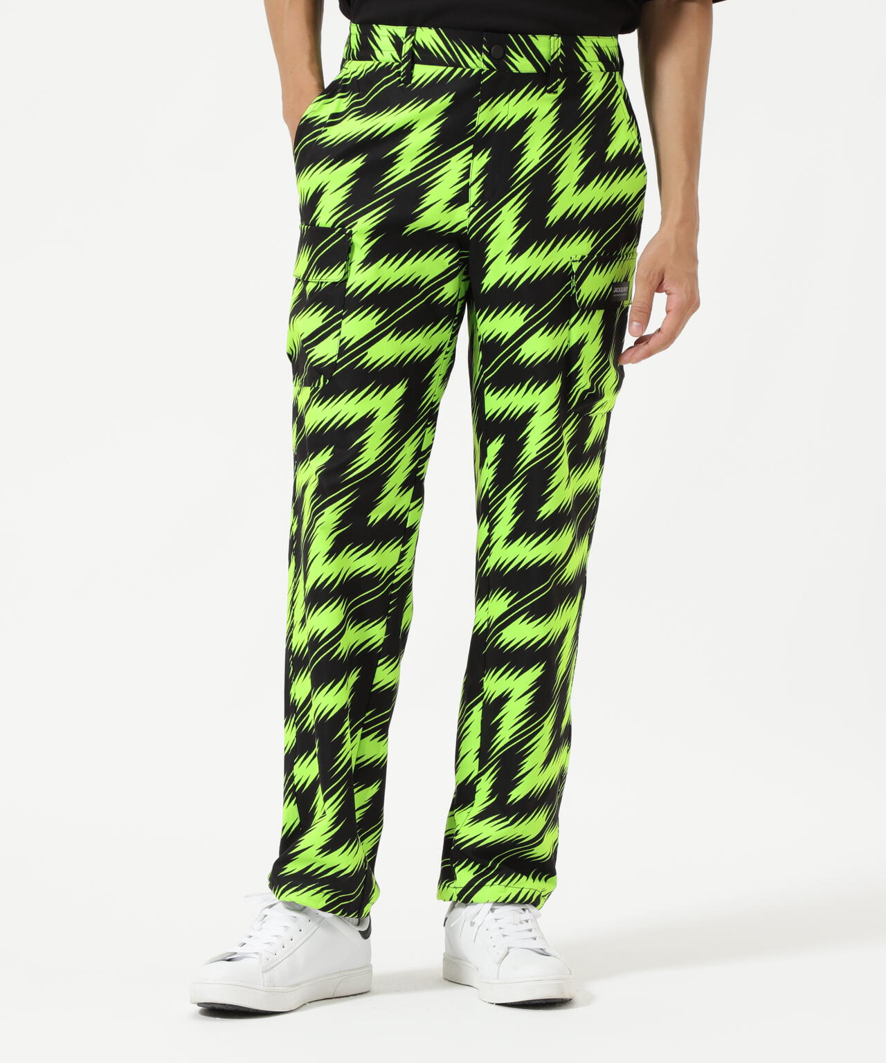 ストレッチ二重織プリント ロングパンツ